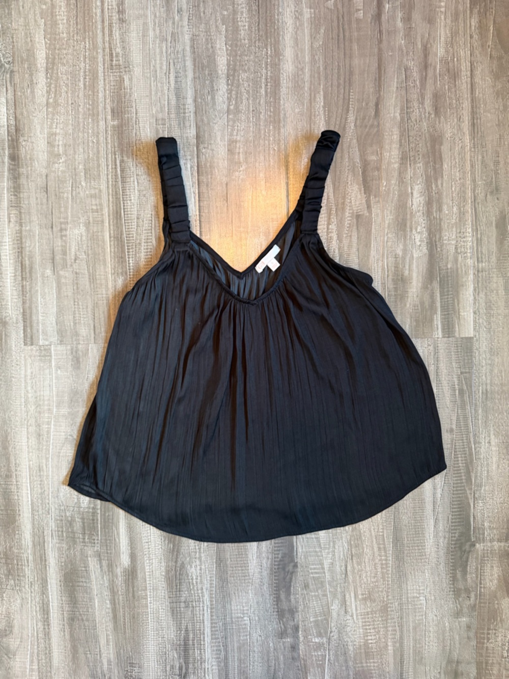 Gianni Bini Black V-Neck Ruched Strap Camisole